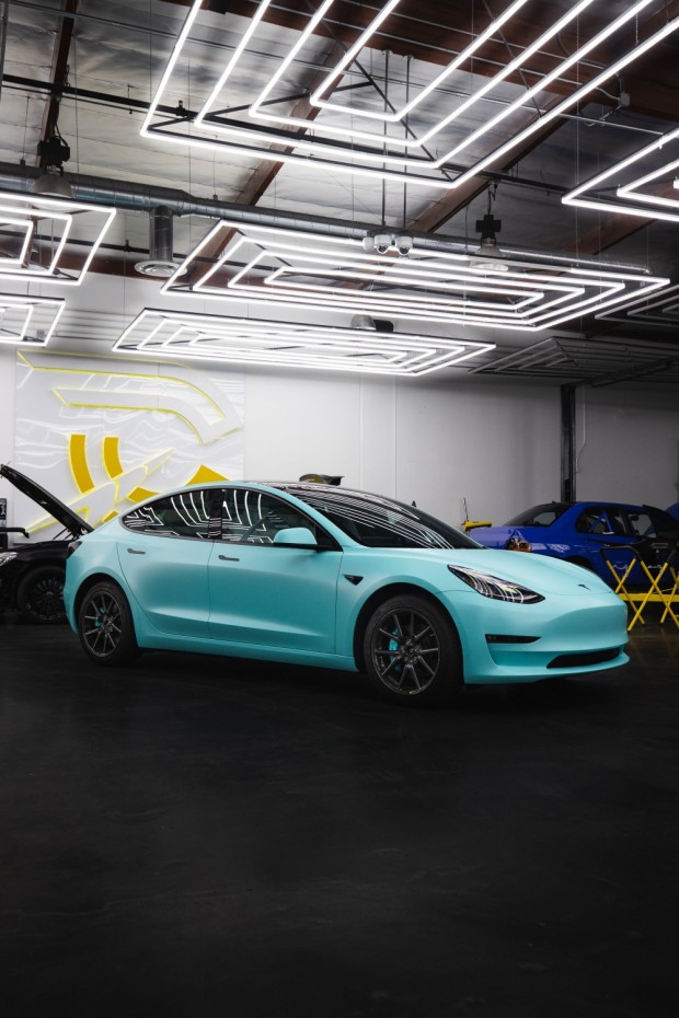 Tesla Blue Car