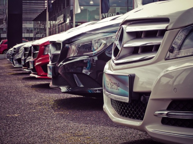 Mercedes-Benz Parked in a Row